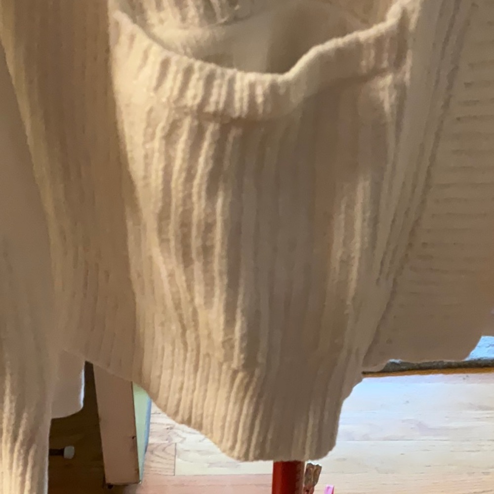 Eileen Fisher Cream Ribbed Cardigan - Picture 2 of 10